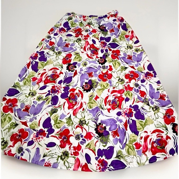 Koret Women’s Linen Blend A-Line Bright Floral Skirt Multi 10 - Picture 3 of 10